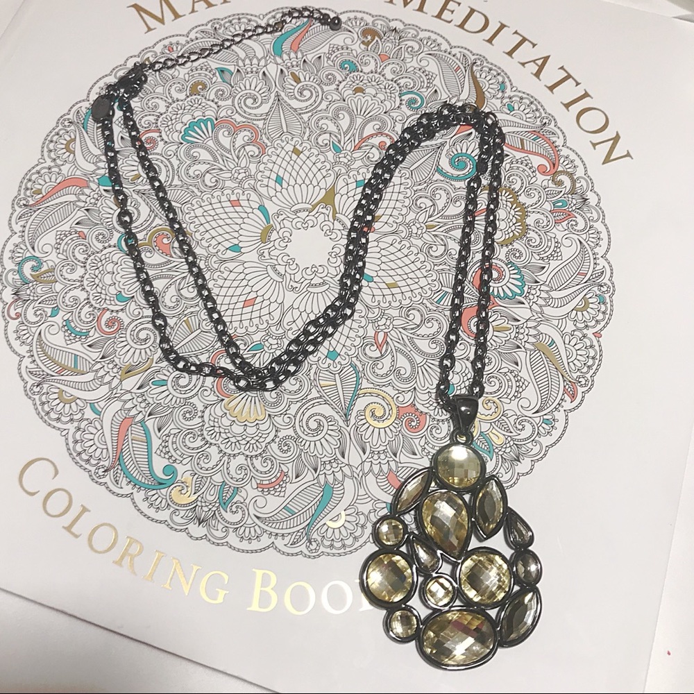 Lia Sophia Long Pendant Necklace w/ Large Stones